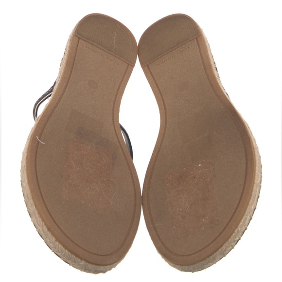 TORY BURCH Thong Espadrilles Leather Flip Flops Size 8 - Picture 5 of 5